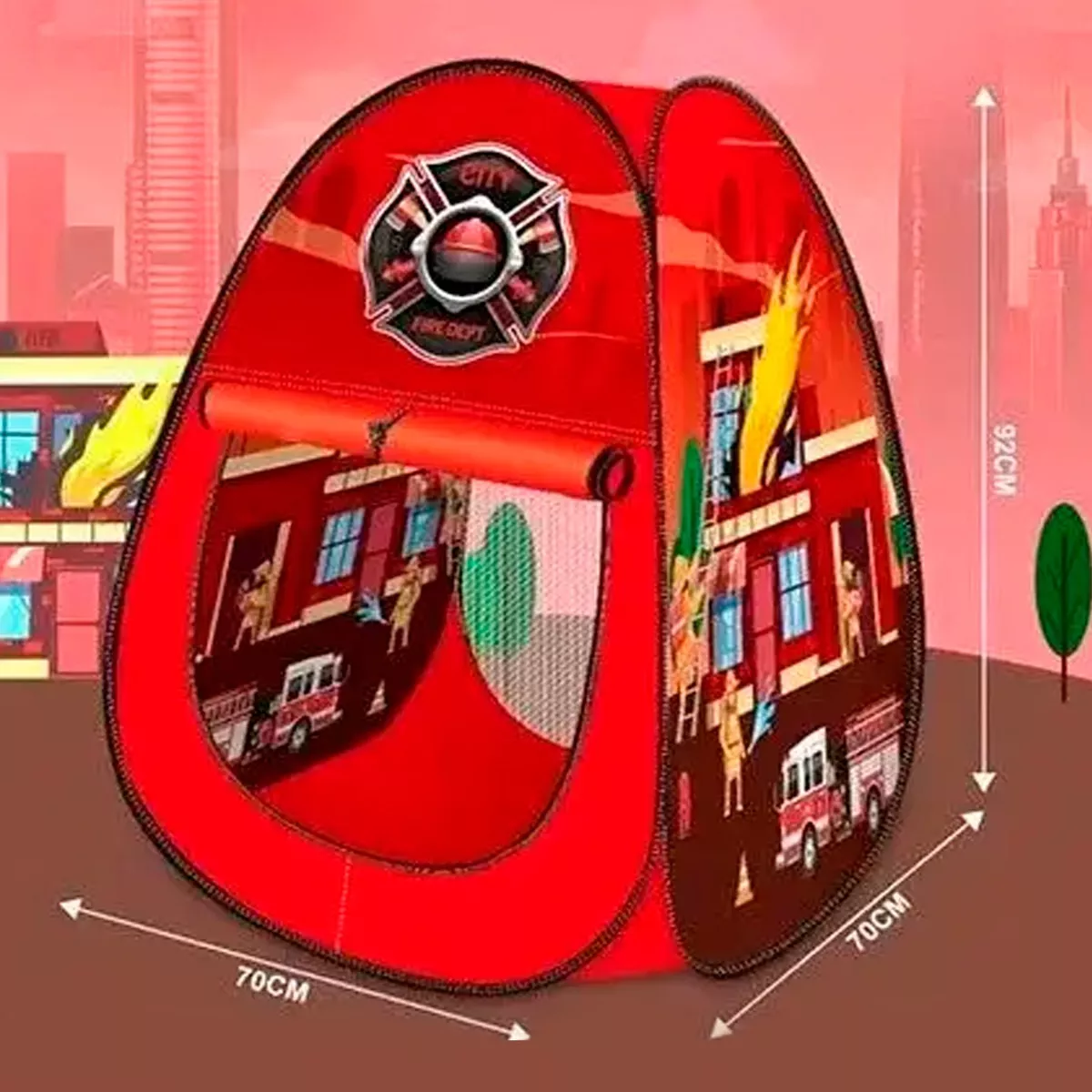 CARPA INFANTIL PISCINA 100 PELOTA BOMBEROS JUEGO NIÑOS - 2