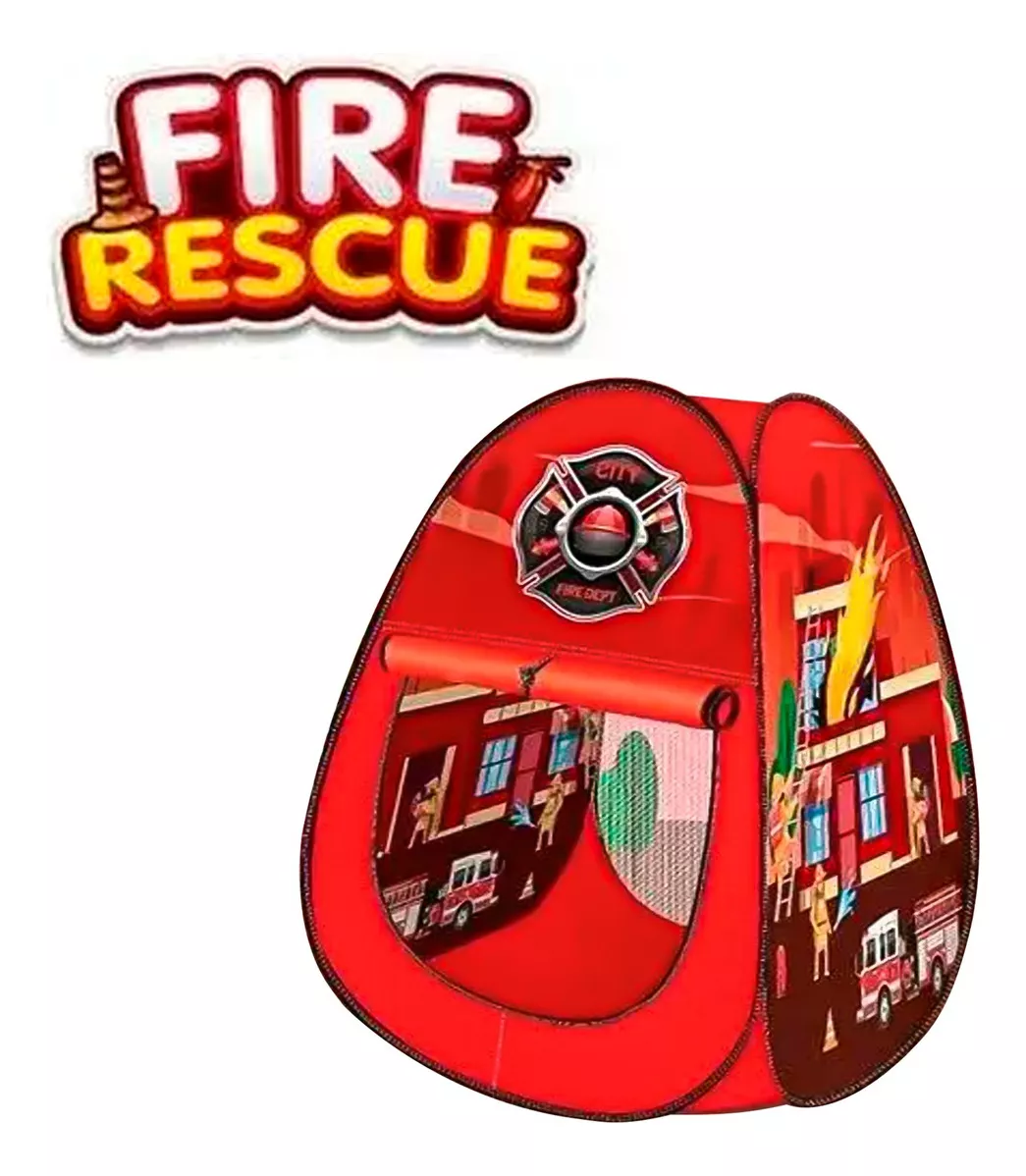CARPA INFANTIL PISCINA 100 PELOTA BOMBEROS JUEGO NIÑOS - 3