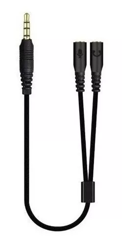 ADAPTADOR AUDIO MICROFONO 2 AUX HEMBRA A 1 AUX MACHO 3.5MM - 1