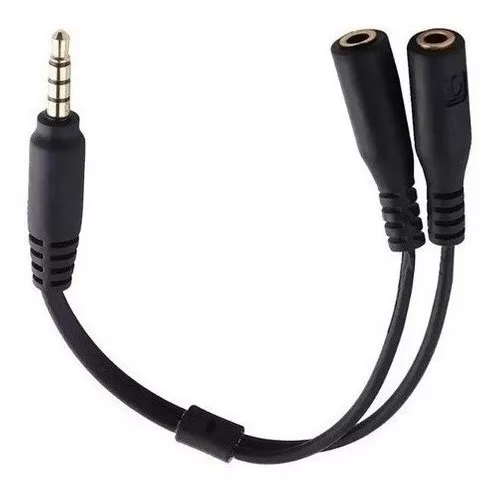 ADAPTADOR AUDIO MICROFONO 2 AUX HEMBRA A 1 AUX MACHO 3.5MM - 5