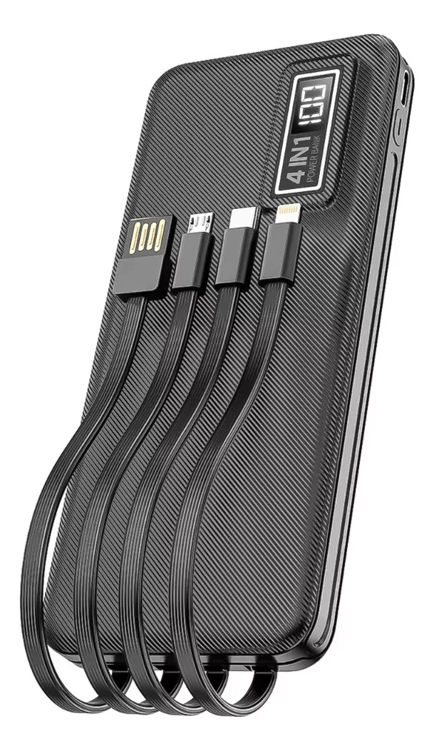 BATERIA PORTATIL ASPOR 10000MAH A300 IPHONE MICRO TIPO C COLOR NEGRO - 1