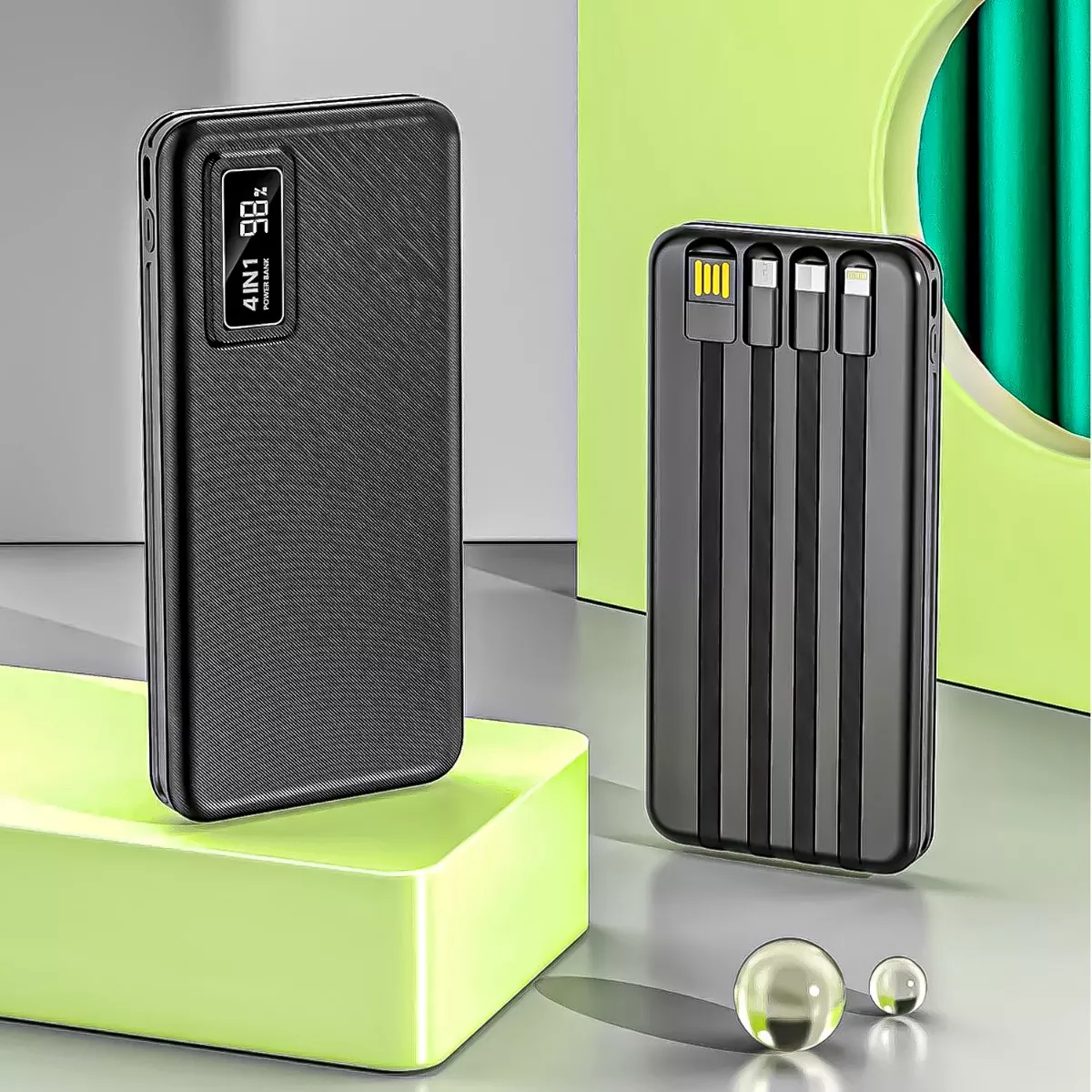 BATERIA PORTATIL ASPOR 10000MAH A300 IPHONE MICRO TIPO C COLOR NEGRO - 2