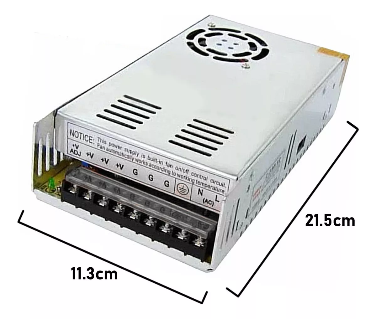 FUENTE PODER 12V 50A 600W TRANSFORMADOR 220V CAMARAS CINTA - 2