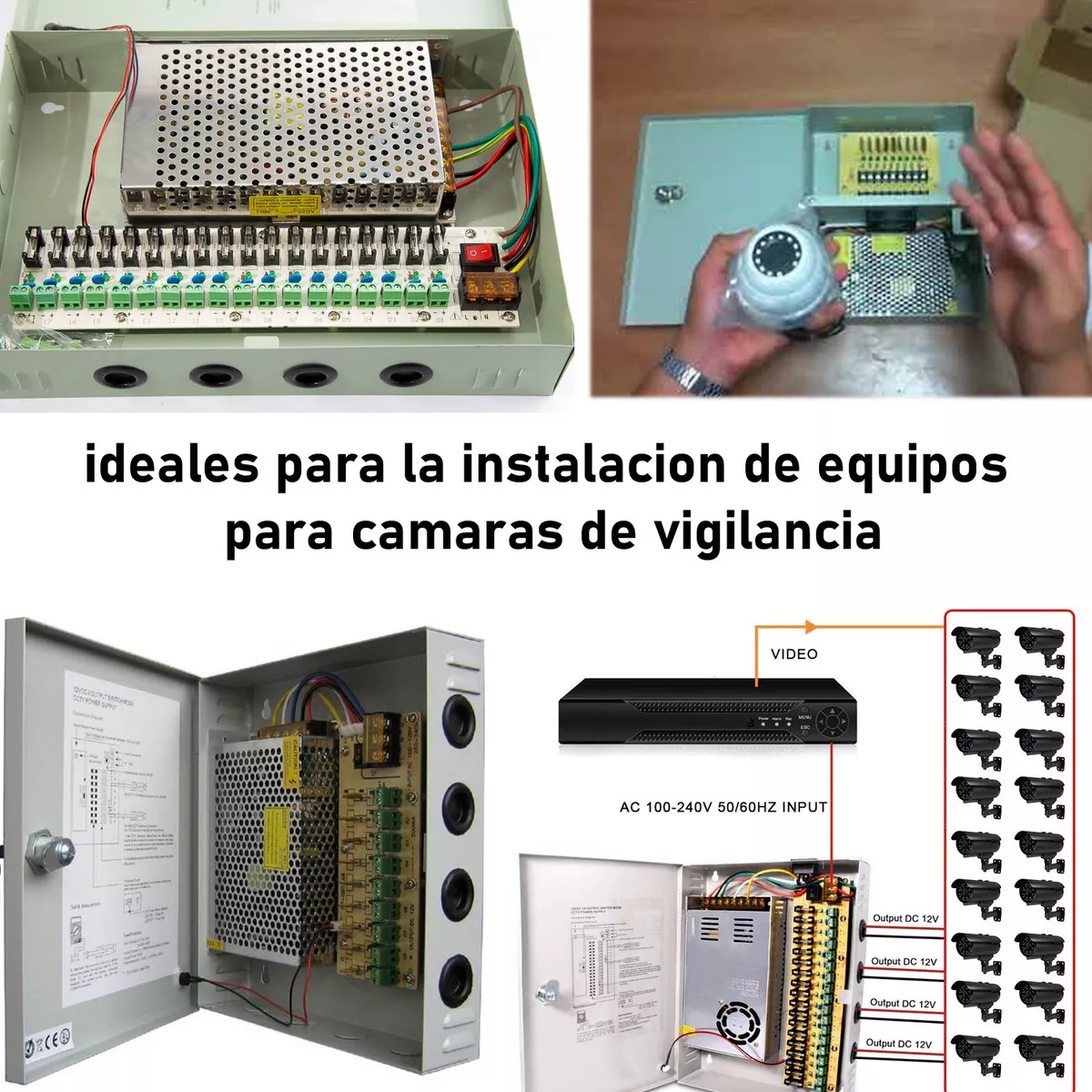 FUENTE PODER 12V 50A 600W TRANSFORMADOR 220V CAMARAS CINTA - 4
