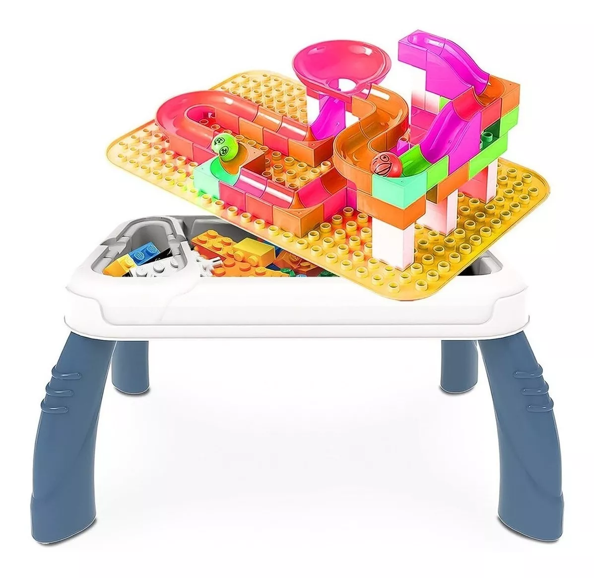 MESA DE BLOQUES CONSTRUCCION CON 106 PIEZAS - 1