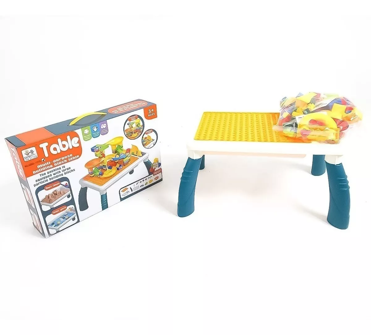 MESA DE BLOQUES CONSTRUCCION CON 106 PIEZAS - 2