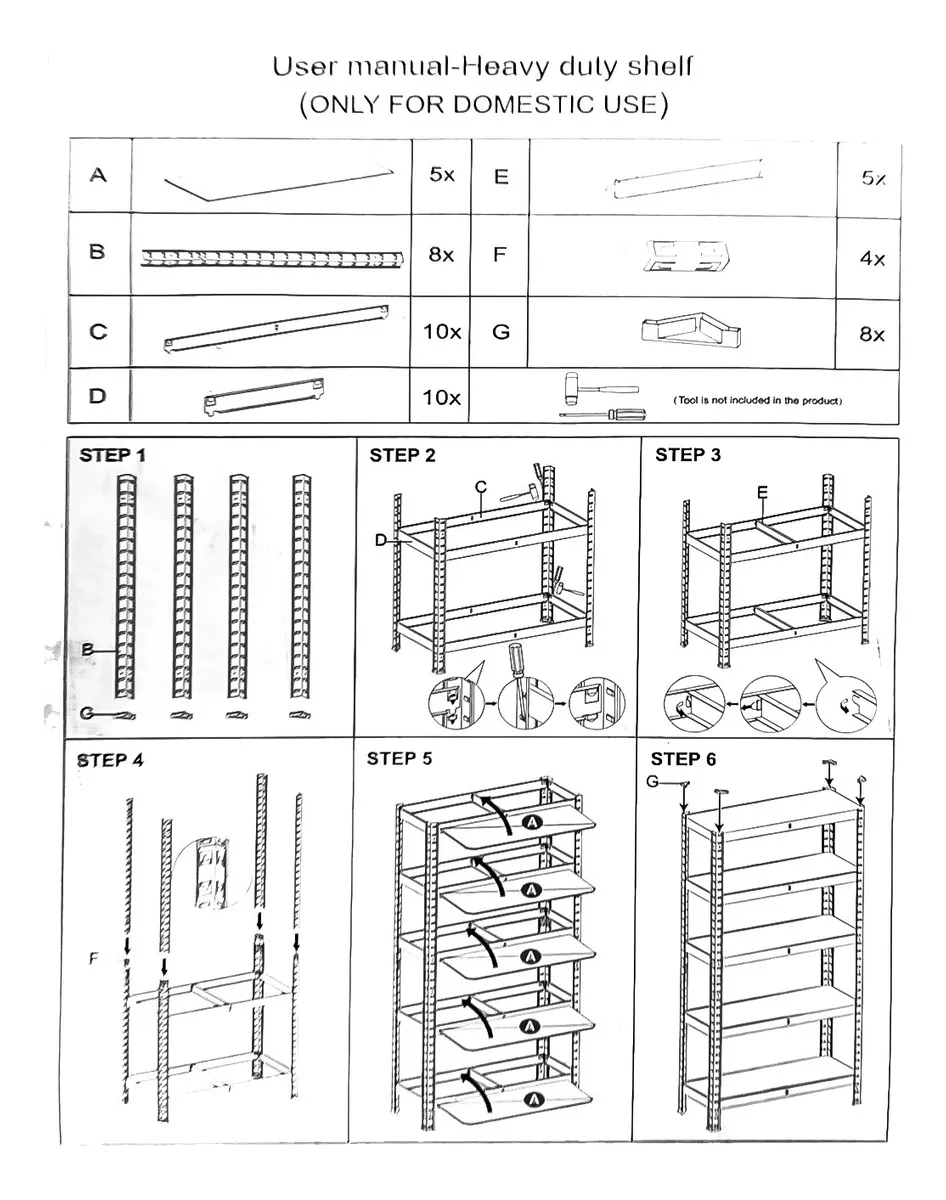 ESTANTE METALICO 180X90X40 OFICINAS ORGANIZADOR NEGRO - 2