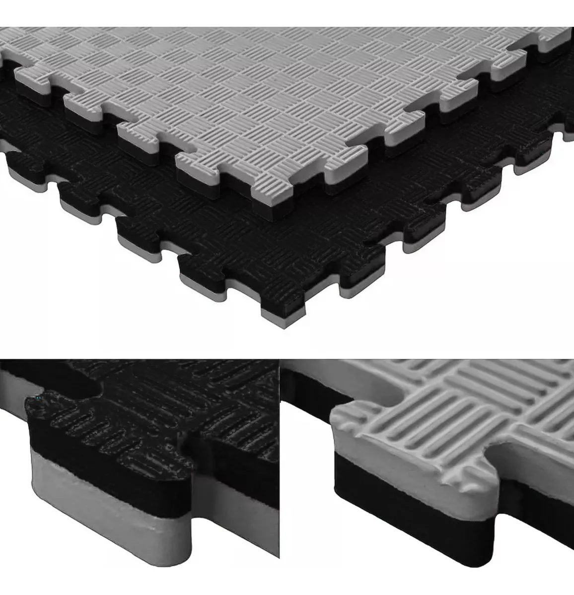 PACK 10 PLANCHA TATAMI 100CM X 100CM X 2.5CM GRIS Y NEGRO - 5
