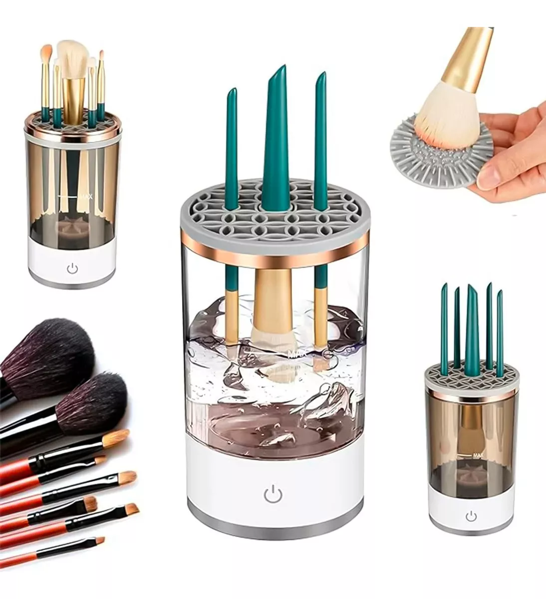 BROCHAS MAQUILLAJE LIMPIADOR ELÉCTRICO COSMETICO PINCEL USB - 3