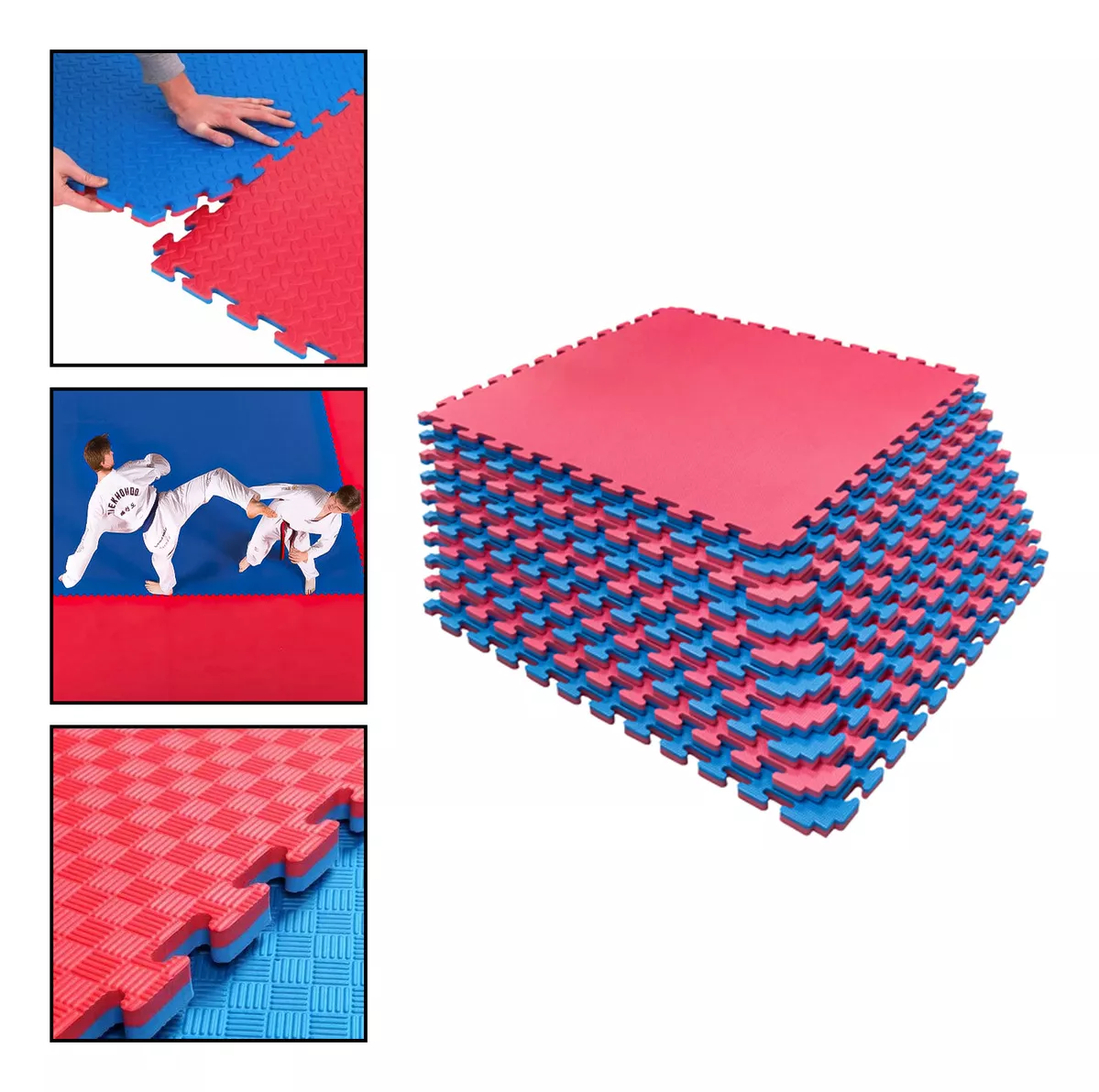 PACK 4 PLANCHA TATAMI 100CM X 100CM X 2.5CM ROJO Y AZUL - 1
