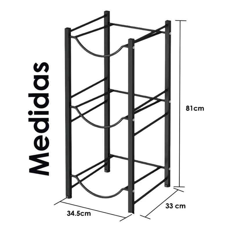 ESTANTE ORGANIZADOR RACK 3 BOTELLONES BIDONES AGUA 20LTS - 3