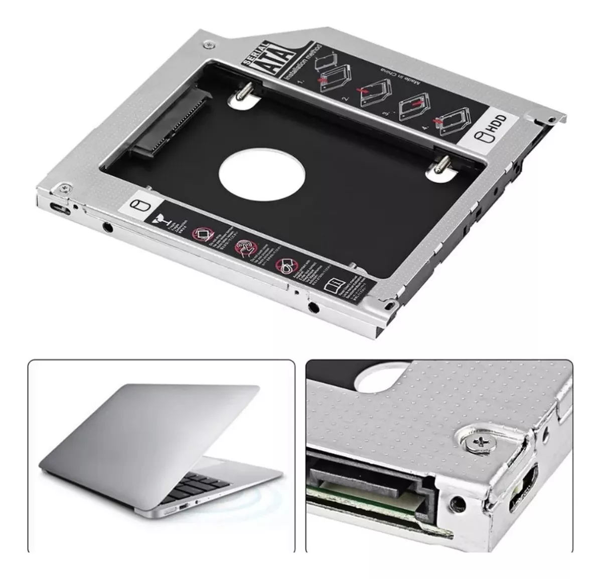 CASE COFRE DISCO DURO SOLIDO SSD HDD 9.5MM SLOT CD/DVD-ROM - 4