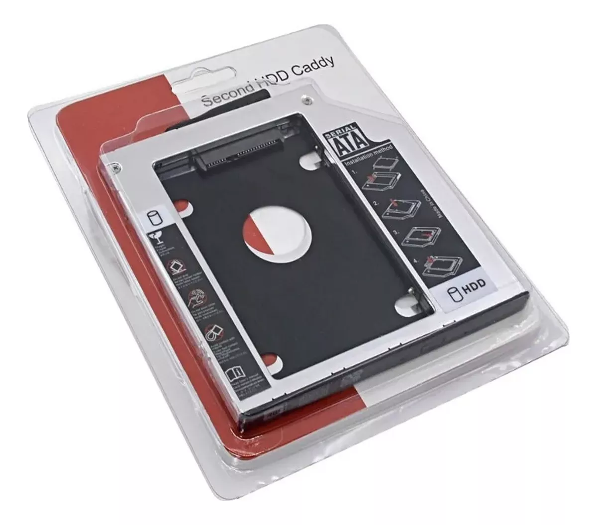 CASE COFRE DISCO DURO SOLIDO SSD HDD 9.5MM SLOT CD/DVD-ROM - 5
