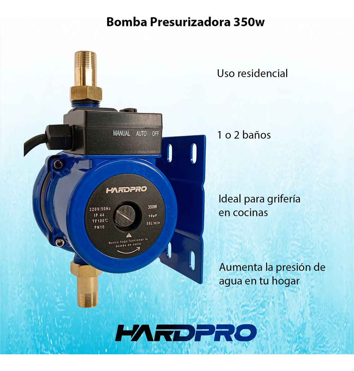 BOMBA PRESURIZADORA AGUA 58 L/MIN 350 W - 4