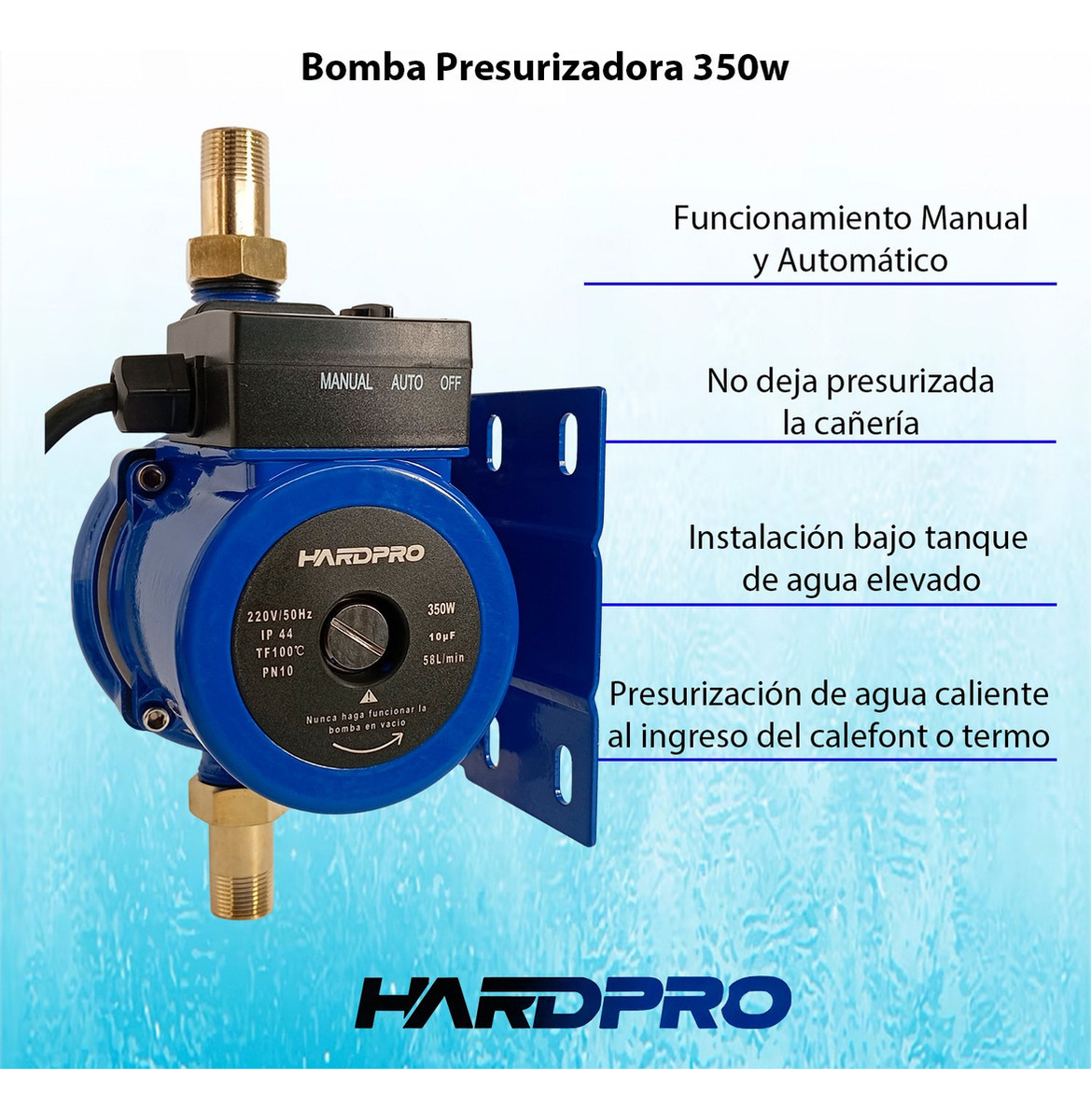 BOMBA PRESURIZADORA AGUA 58 L/MIN 350 W - 6