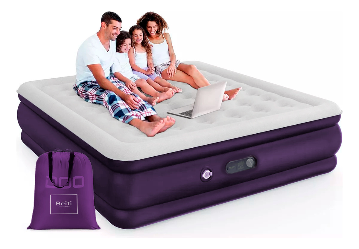 COLCHON CAMA INFLABLE ELECTRICO CAMPING GLAMPING 2PLAZA 45CM - 2