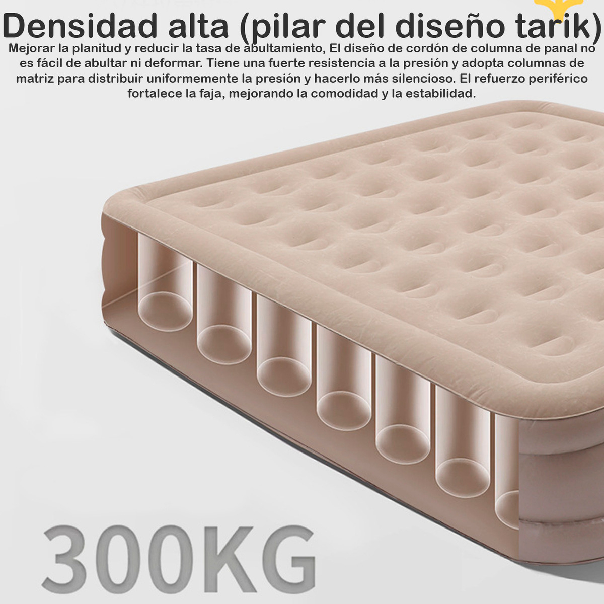 COLCHON INFLABLE BOMBA RECARGABLE CAMA 2 PLAZAS 45CM - 2