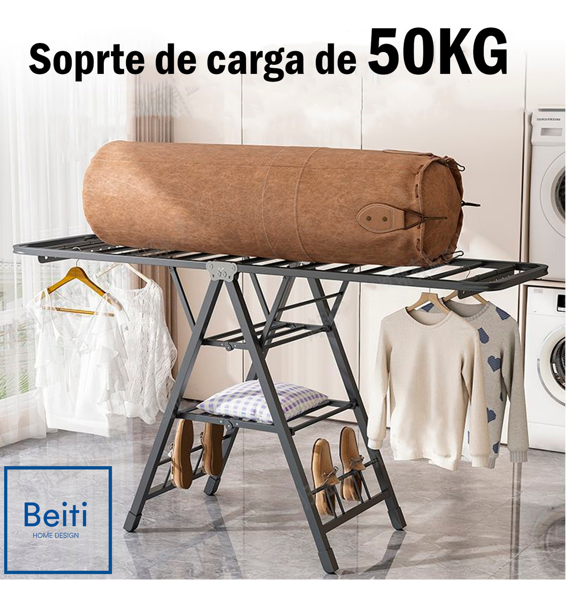 TENDEDERO PLEGABLE PREMIUM BEITI ACERO INOX 170CM 50KG - 5