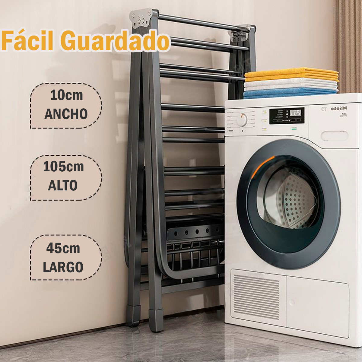 TENDEDERO PLEGABLE PREMIUM BEITI ACERO INOX 170CM 50KG - 6