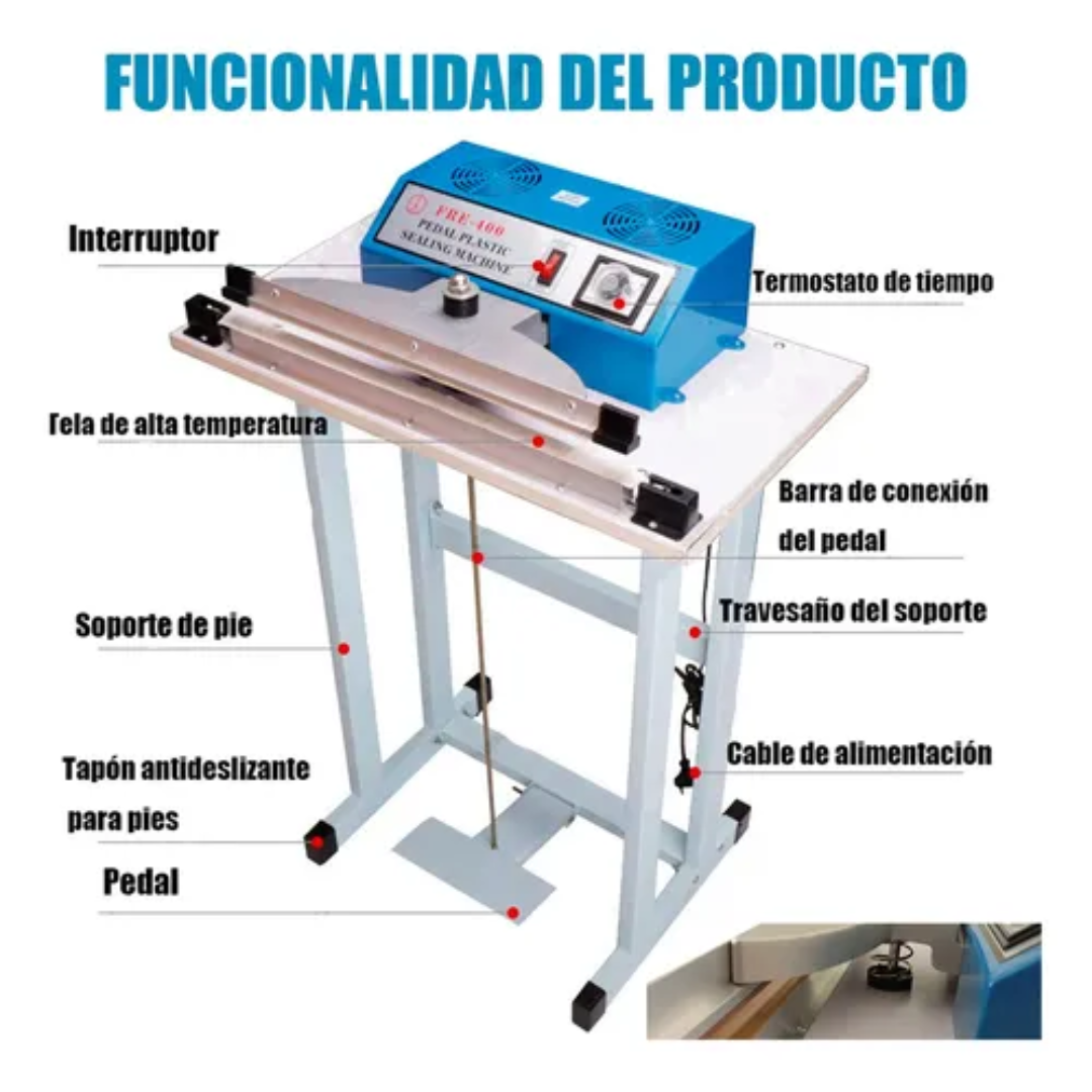 SELLADORA CORTADORA DE BOLSA DE 60CM CON PEDAL 600W - 9