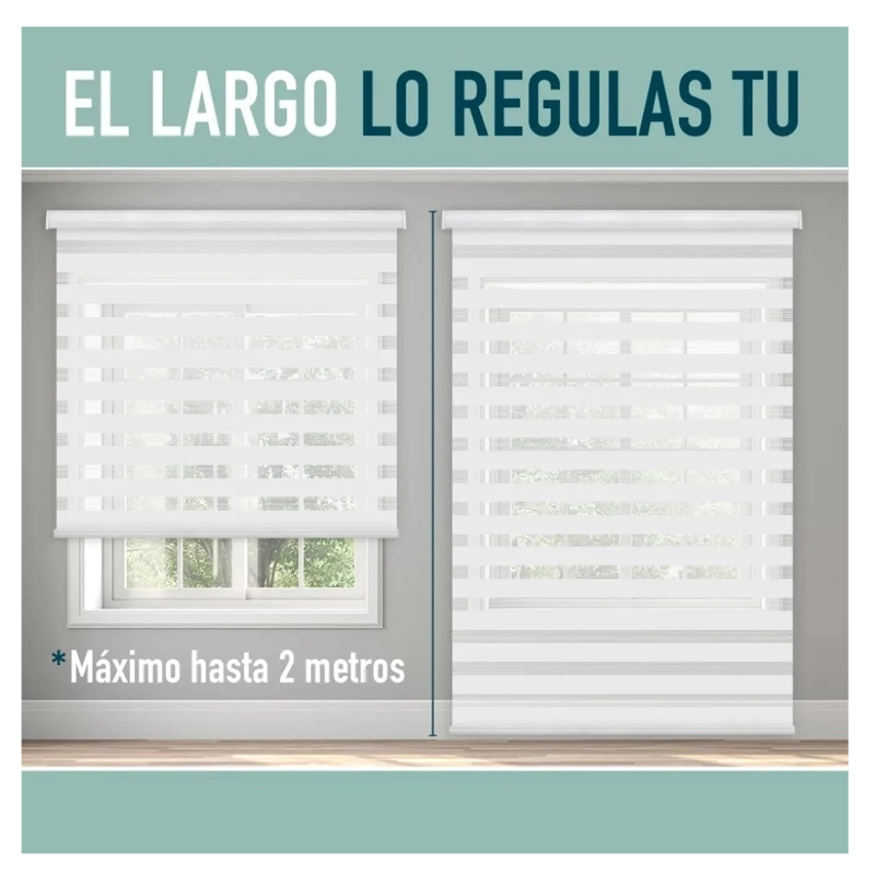 CORTINA ROLLER DUO ZEBRA DIA NOCHE 80X200CM COLORES VARIADOS - 9