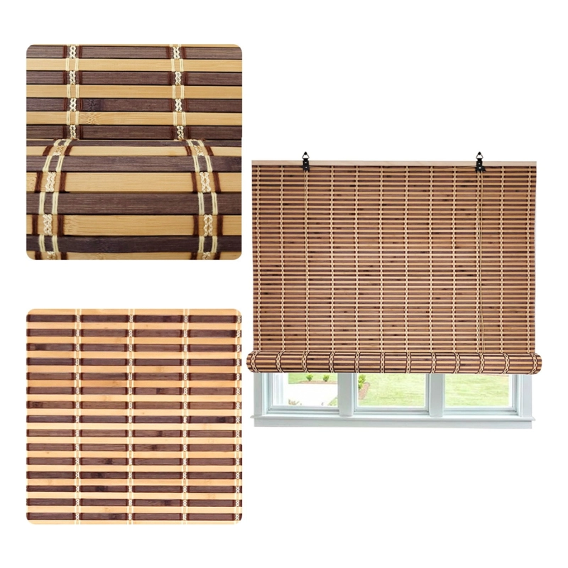 CORTINA BAMBU PERSIANA BICOLOR 120X150 ROLLER CON DISEÑOS - 1