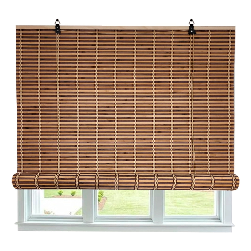 CORTINA BAMBU PERSIANA BICOLOR 120X150 ROLLER CON DISEÑOS - 4