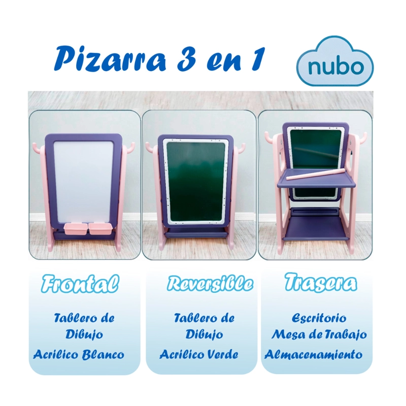 PIZARRA DIBUJO PARA NIÑOS Y MESA DE TRABAJO 4 NIVELES VARIOS COLORES - 2