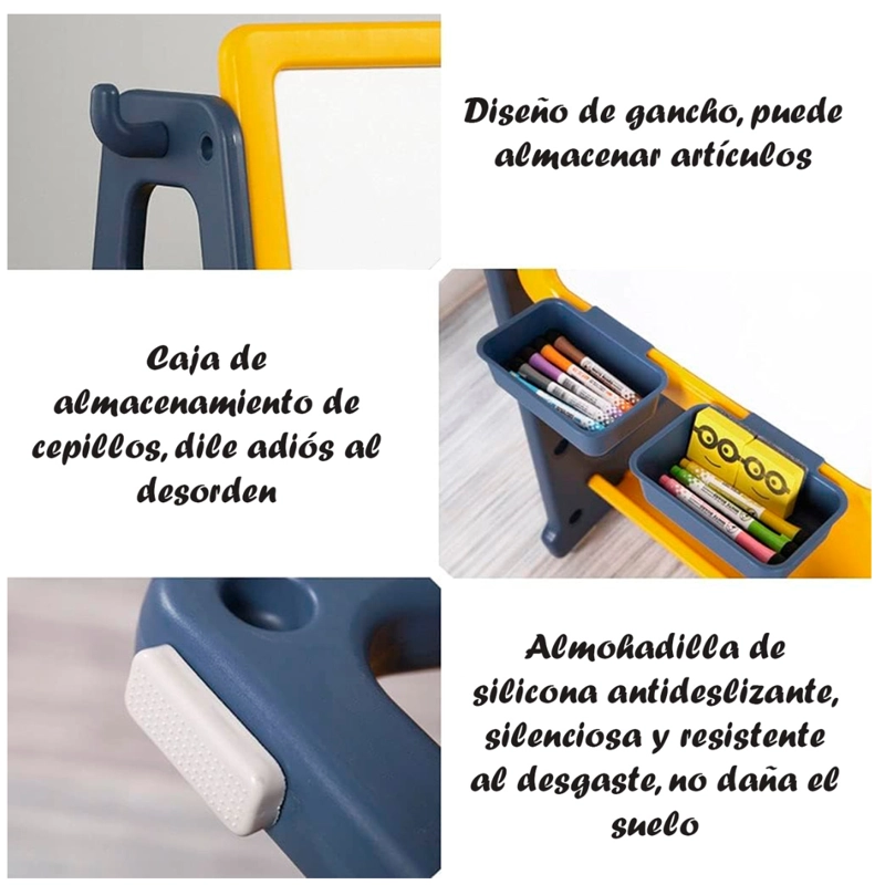 PIZARRA DIBUJO PARA NIÑOS Y MESA DE TRABAJO 4 NIVELES VARIOS COLORES - 4