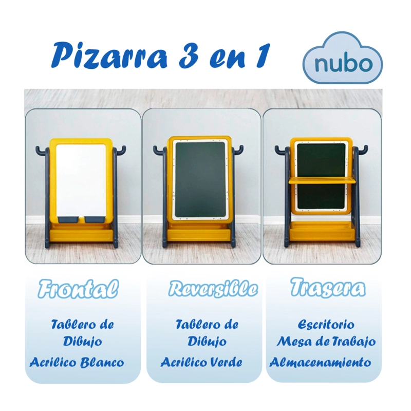PIZARRA DIBUJO PARA NIÑOS Y MESA DE TRABAJO 4 NIVELES VARIOS COLORES - 6