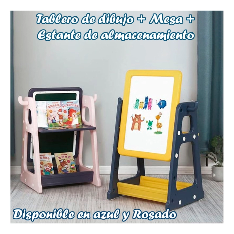 PIZARRA DIBUJO PARA NIÑOS Y MESA DE TRABAJO 4 NIVELES VARIOS COLORES - 7