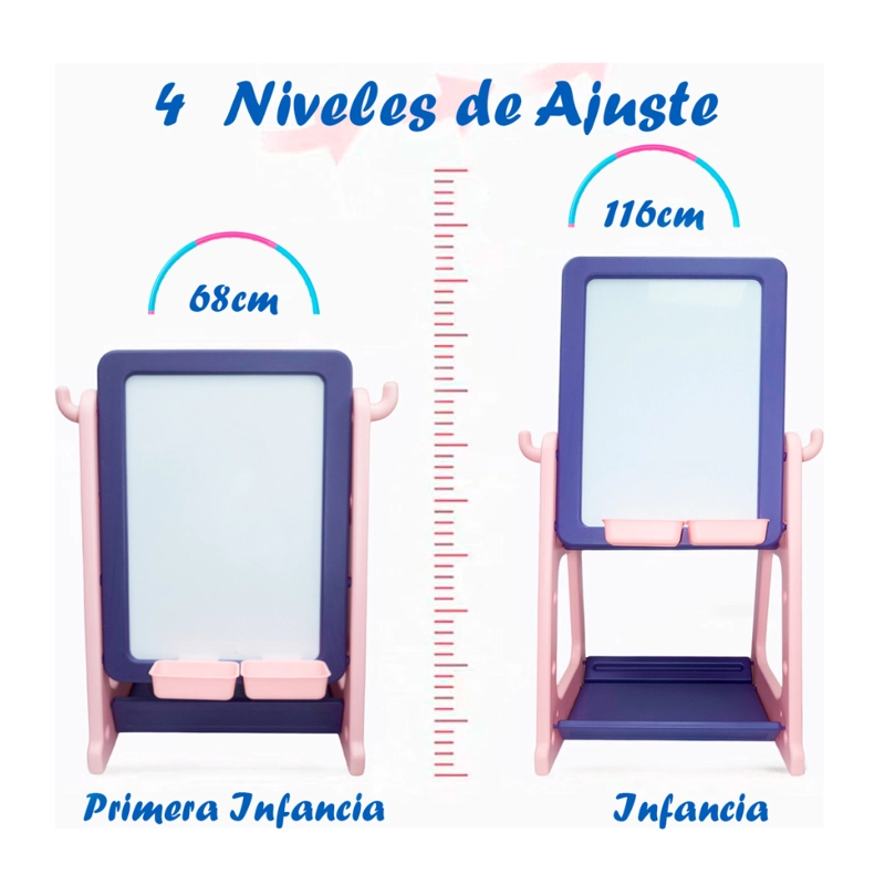 PIZARRA DIBUJO PARA NIÑOS Y MESA DE TRABAJO 4 NIVELES VARIOS COLORES - 10
