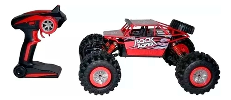 AUTO CONTROL REMOTO OFF ROAD ROCKCRAWLER 2.4GZ 1:18 4X4 ROJO Y AZUL - 4