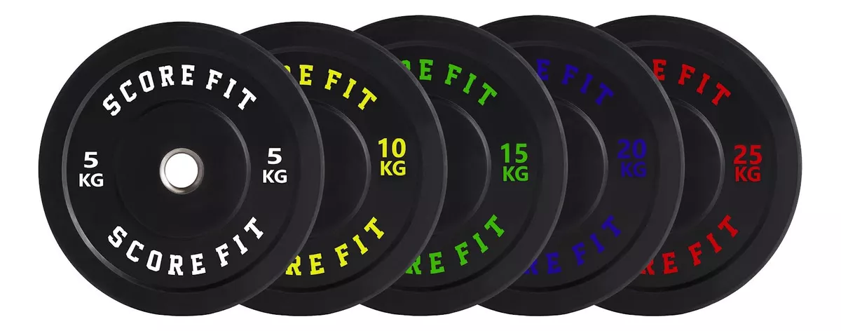 DISCO OLÍMPICO SCORE FIT ACERO INOXIDABLE 15 KG BUMPER - 4