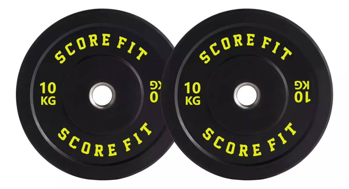 PAR DISCOS OLÍ­MPICOS BUMPER 10 KG  SCORE FIT- TOTAL 10KG X 2 - 1