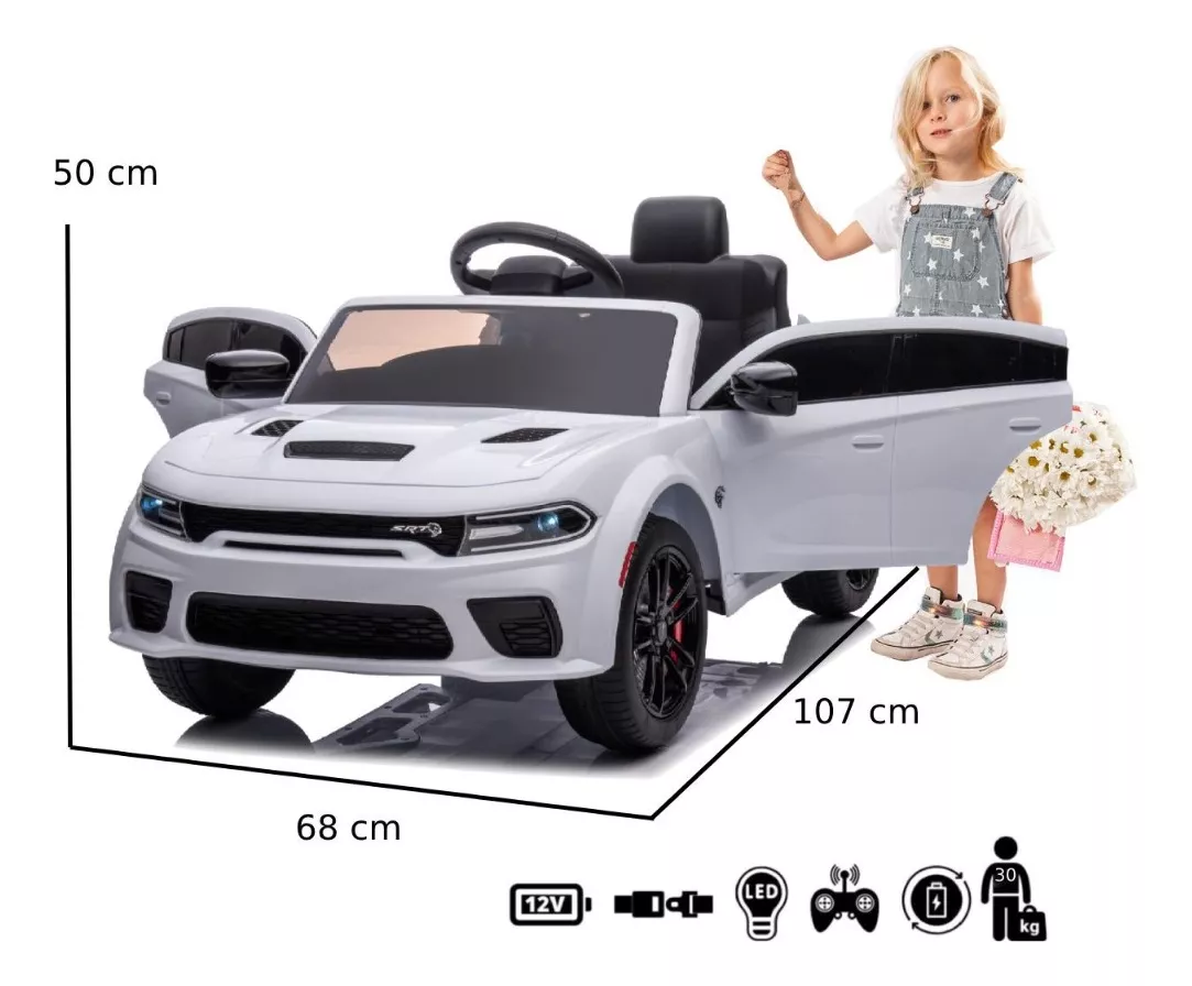 AUTO BATERIA KIDSCOOL DODGE CHARGER SRT ROJO - 3
