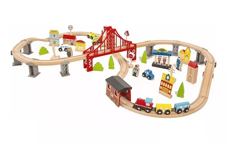 PISTA DE TREN CITY 70 PCS - KIDSCOOL - W04C073 - 1