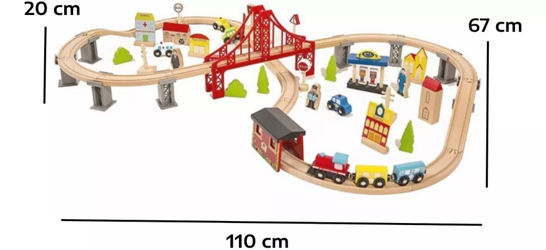 PISTA DE TREN CITY 70 PCS - KIDSCOOL - W04C073 - 2