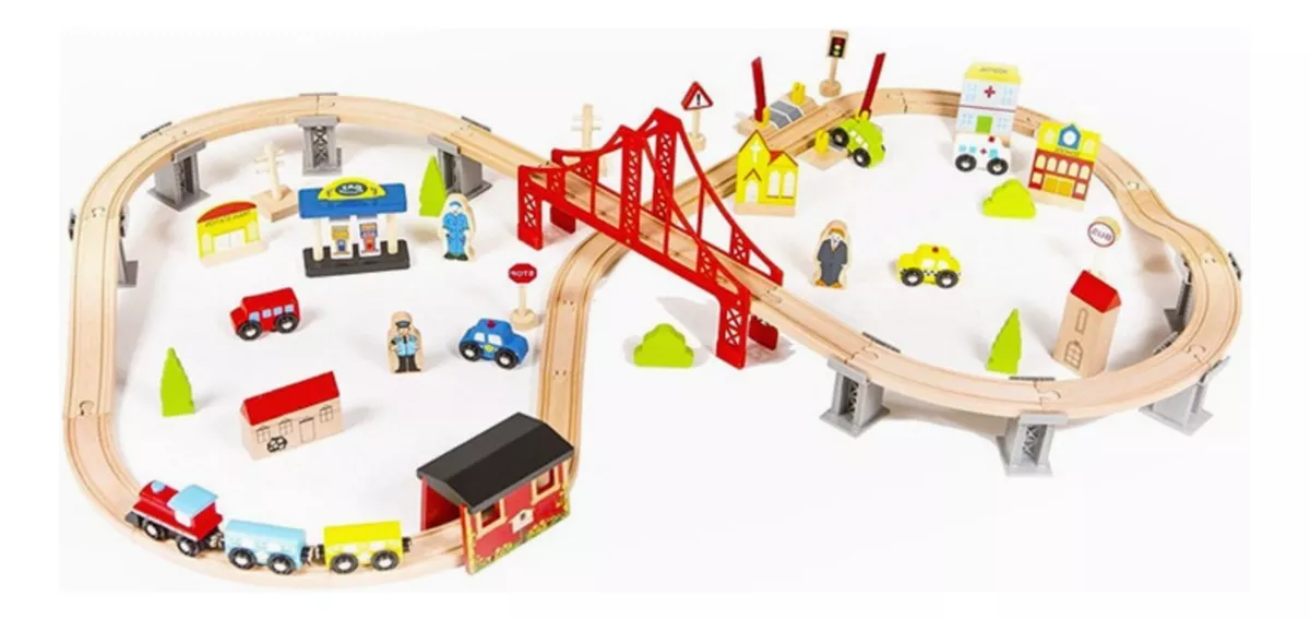 PISTA DE TREN CITY 70 PCS - KIDSCOOL - W04C073 - 5