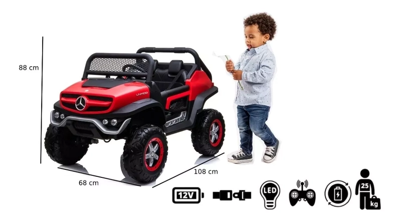 AUTO BATERÍA KIDSCOOL MERCEDES UNIMOG 4 MOTORES - UNIMOG-BL - 3