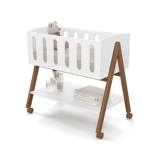MINI CUNA KIDSCOOL INFANTIL COLECHO LIV ECO WOOD RUEDAS MDF BLANCO - 1