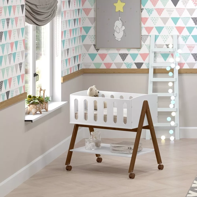 MINI CUNA KIDSCOOL INFANTIL COLECHO LIV ECO WOOD RUEDAS MDF BLANCO - 3