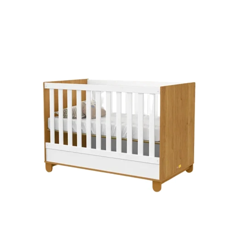 CUNA MADERA NEW ZUPI BLANCA/CARAMELO - KIDSCOOL - 1