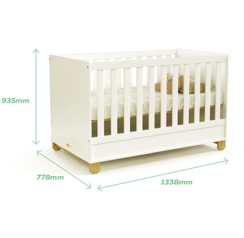CUNA KIDSCOOL INFANTIL MADERA NEW ZUPI MDF BLANCO BEIGE - 2