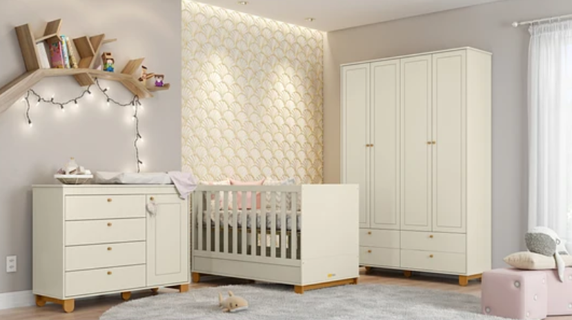CUNA KIDSCOOL INFANTIL MADERA NEW ZUPI MDF BLANCO BEIGE - 3