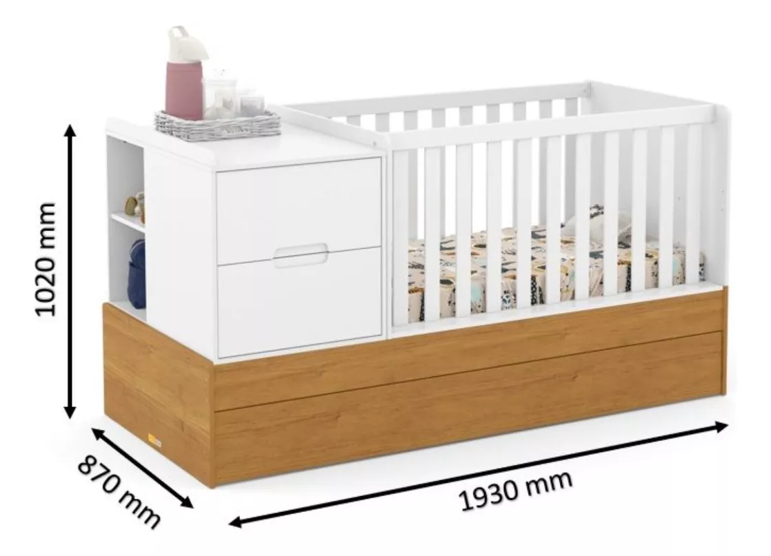 CUNA FORMARE BLANCO ECO WOOD MULTIFUNCIÓN - KIDSCOOL - 3