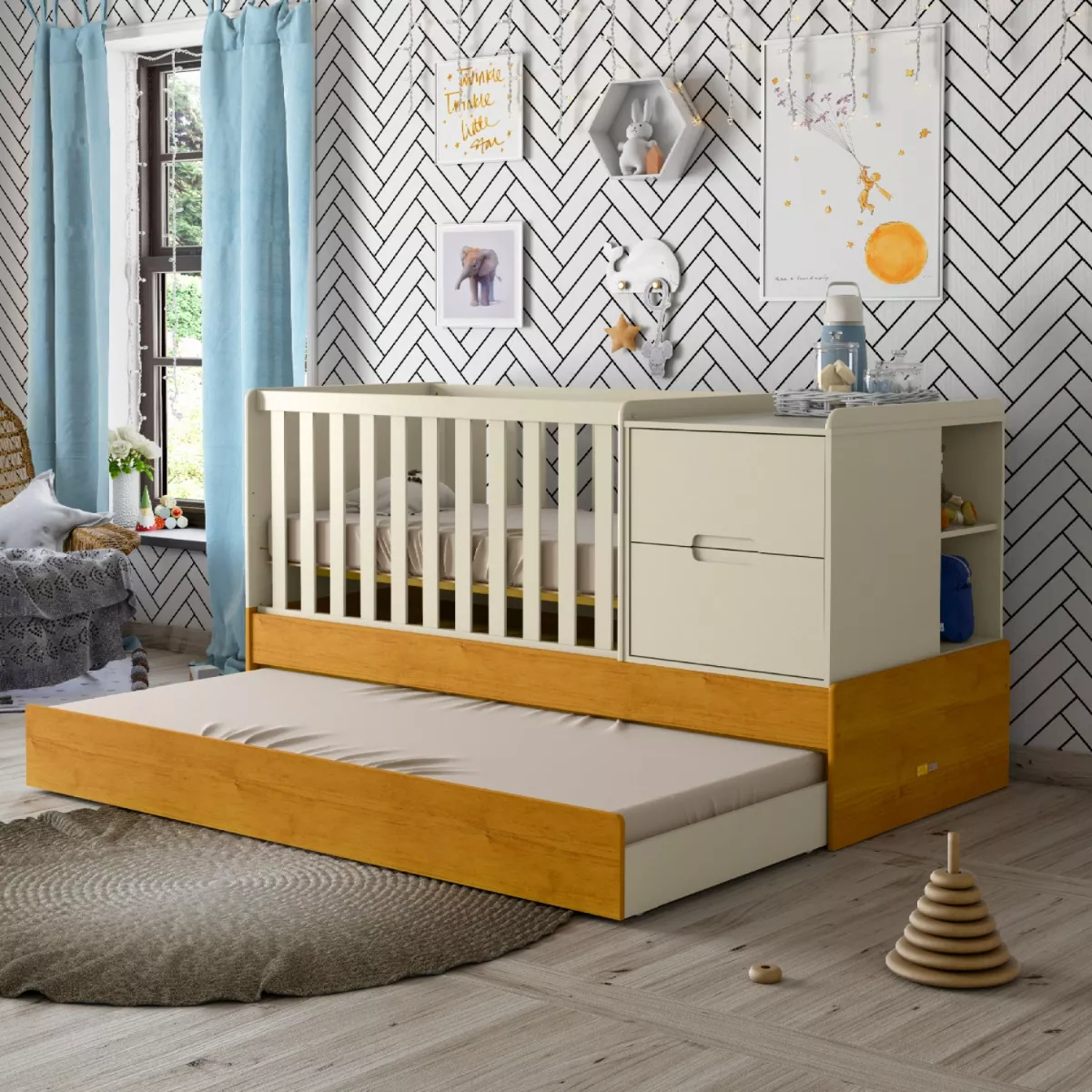 CUNA FORMARE BLANCO ECO WOOD MULTIFUNCIÓN - KIDSCOOL - 5
