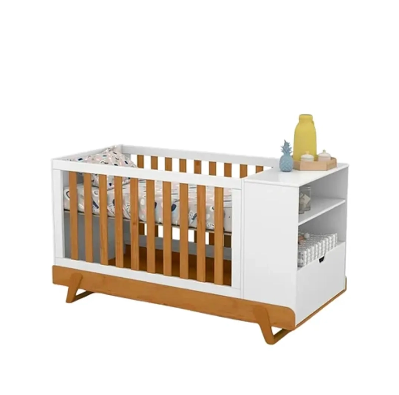 CUNA MULTIFUNCIONAL BEBÉ CON CÓMODA MAXX BLANCA ECO WOOD - 1