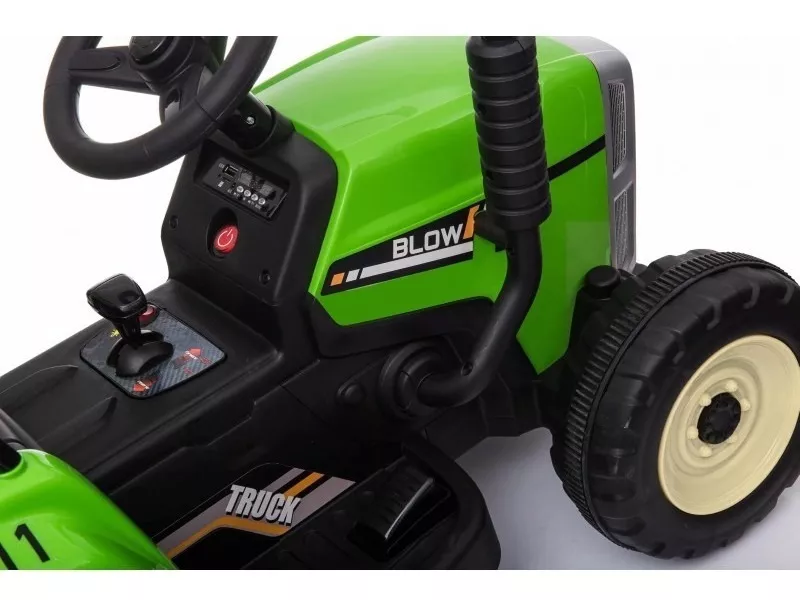 TRACTOR A BATERIA CON REMOLQUE VERDE- KIDSCOOL - 8610024A-VE - 5