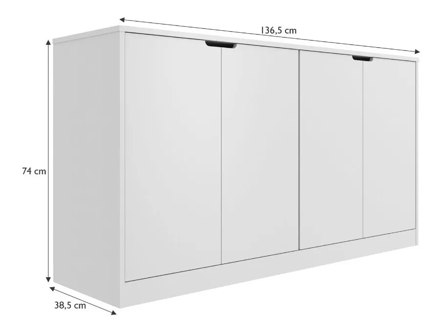 BUFFET BE DESIGN 4 PUERTAS BLANCO COMPAQ BAR00011 - 2